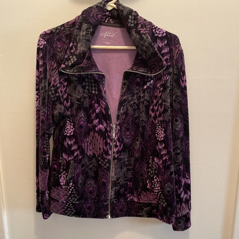 Style & Co vintage Sport velour jogging jacket